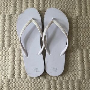 Time and Tru White Flip Flops